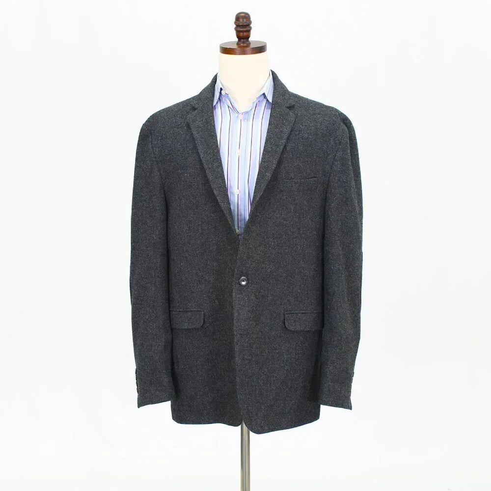 Kenneth Cole 46L Gray Solid 2-Button Sport Coat Blazer Jacket T722